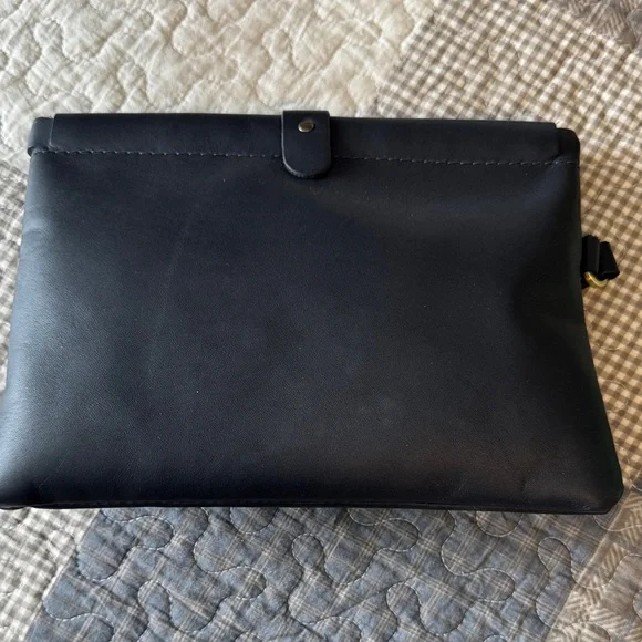 Portland Leather Black Framed Clutch - Picture 2 of 2